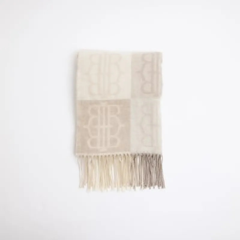 Beige Monogram Grid Scarf sold by River Island