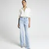 Light Blue high waisted pocket wide leg jeans sold by River Island