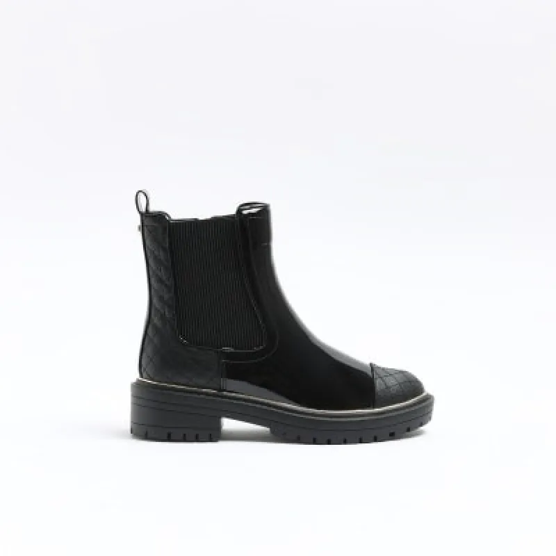 Black quilted chelsea boots sold by River Island
