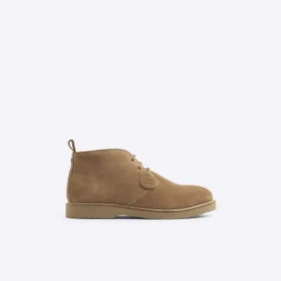 Brown suede lace up chukka boots sold by River Island