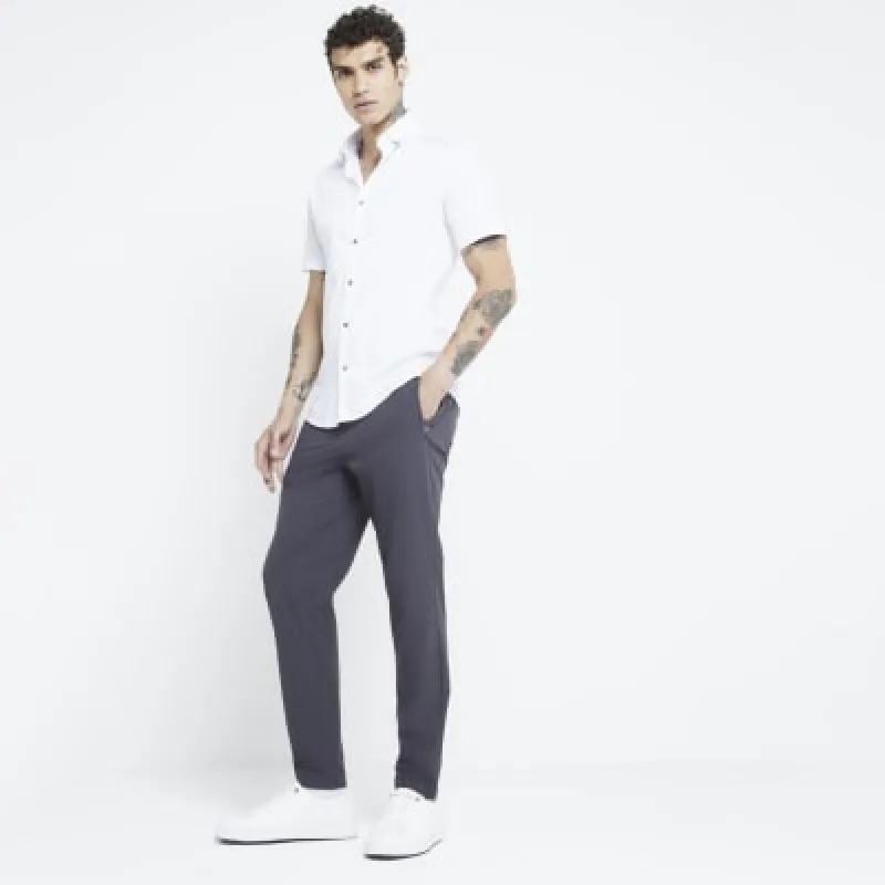 White muscle fit poplin shirt sold by River Island