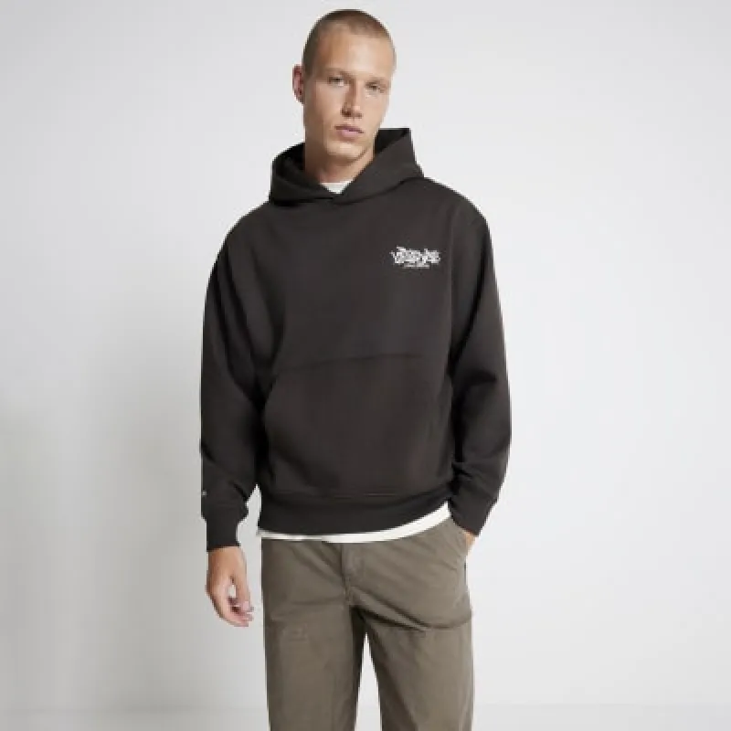 Brown Regular Fit Valence Angels Hoodie sold by River Island