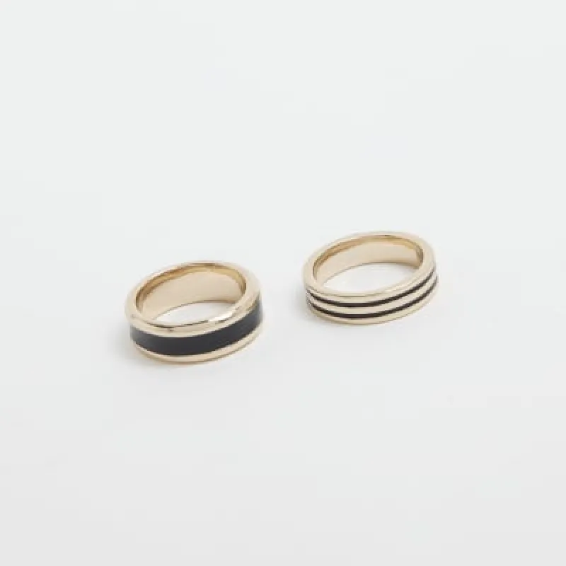 2PK Black Gold Rings sold by River Island
