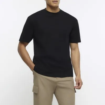 Black regular fit t-shirt sold by River Island