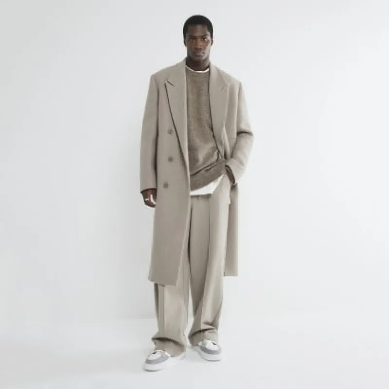 Beige Boucle Overcoat sold by River Island
