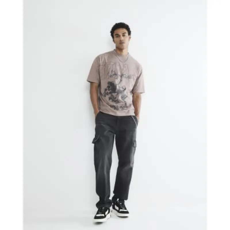 Pink Short Sleeve Gothic T-Shirt sold by River Island