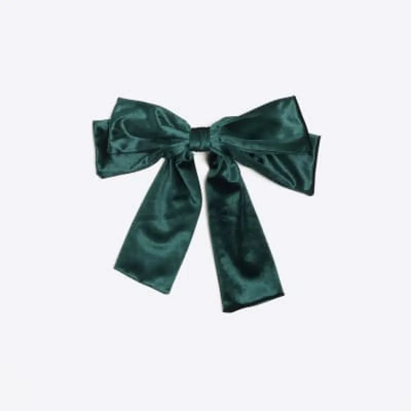 Green Velvet Bow Hair Clip sold by River Island