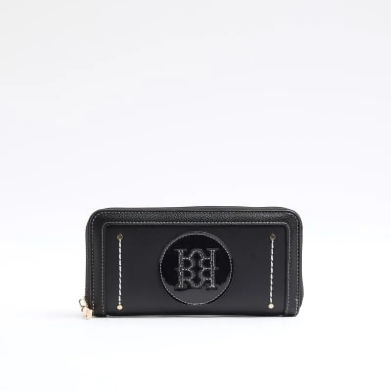 Black RI Zip Around Purse sold by River Island