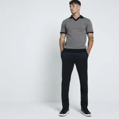 Black Elasticated Stretch Smart Joggers sold by River Island