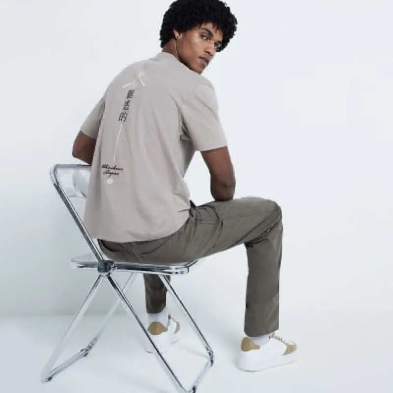 Grey regular fit graphic print t-shirt sold by River Island