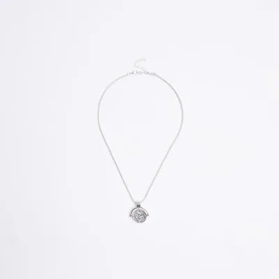 Silver Dragon Spinner Necklace sold by River Island