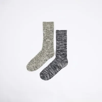 Blue 2 Pack Neppy Boot Socks sold by River Island