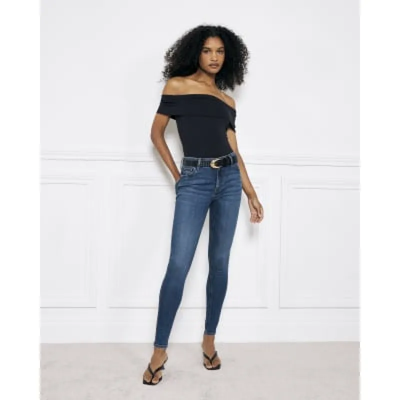 Blue Mid Rise Skinny Jeans sold by River Island