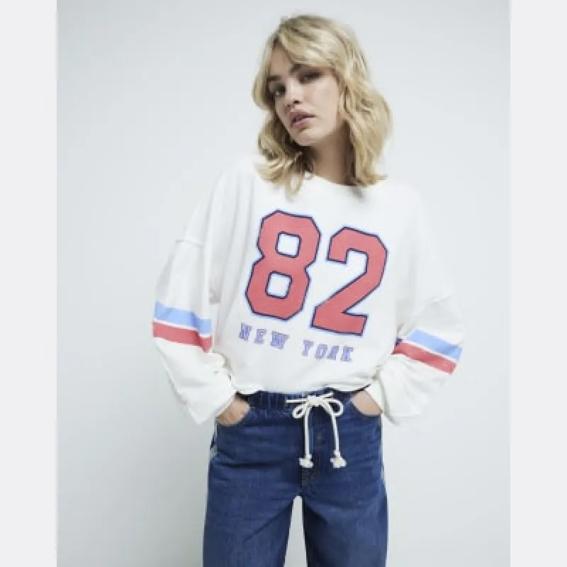 White New York graphic Sweatshirt sold by River Island