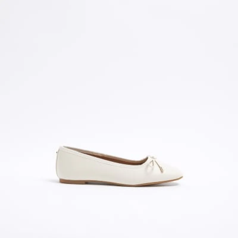 Beige Bow Ballet Pumps sold by River Island
