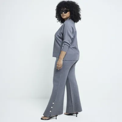 Plus Grey knitted trousers sold by River Island