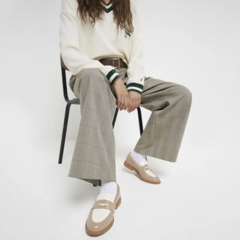 Beige Chunky Colour Block Loafers sold by River Island