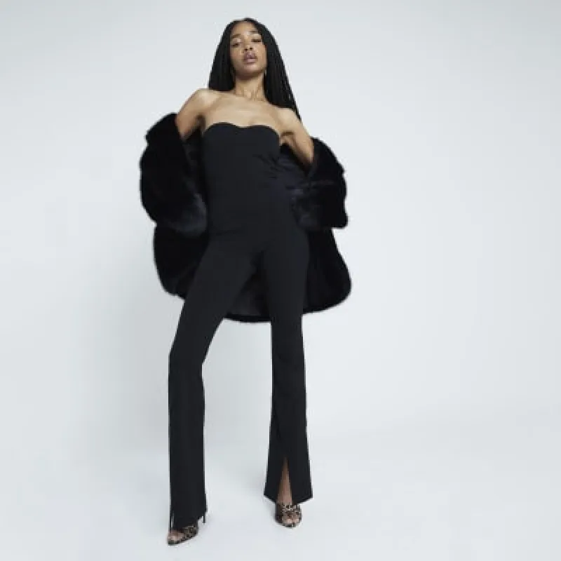 Black Bandeau Jumpsuit sold by River Island