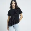 Black frill asymmetric t-shirt sold by River Island