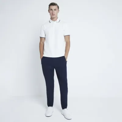 White Pique Slim Fit Polo Shirt sold by River Island