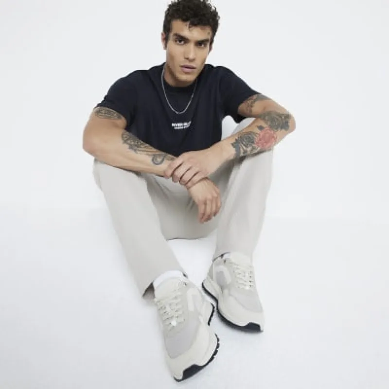 Stone mesh panelled trainers sold by River Island