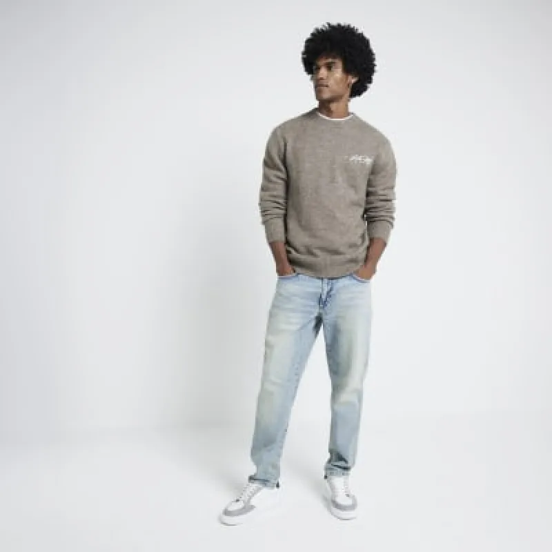 Brown Embroidered Jumper sold by River Island