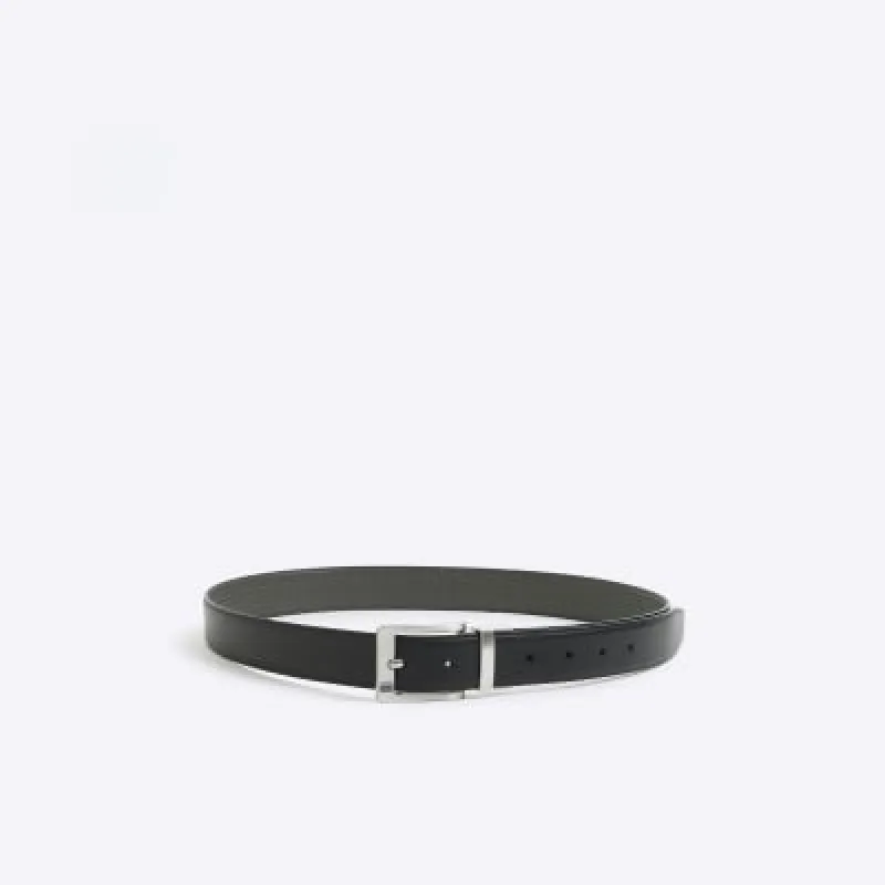 Black reversible embossed belt sold by River Island