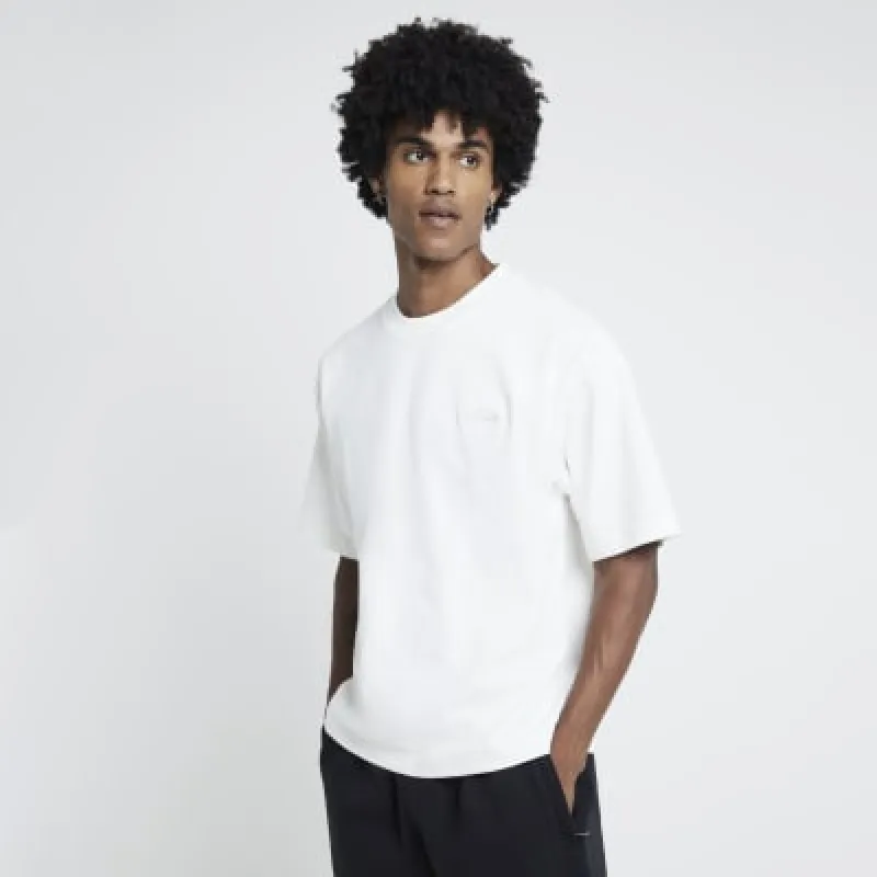 Ecru Embroidered Luminis T-Shirt sold by River Island