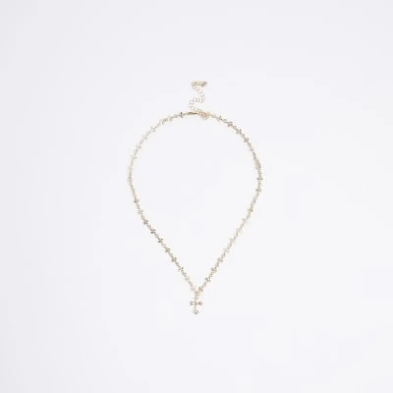 Gold Plated Cross Necklace sold by River Island