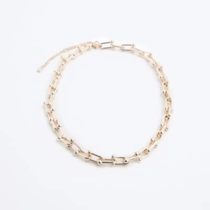 Rose Gold Ball Link Necklace sold by River Island