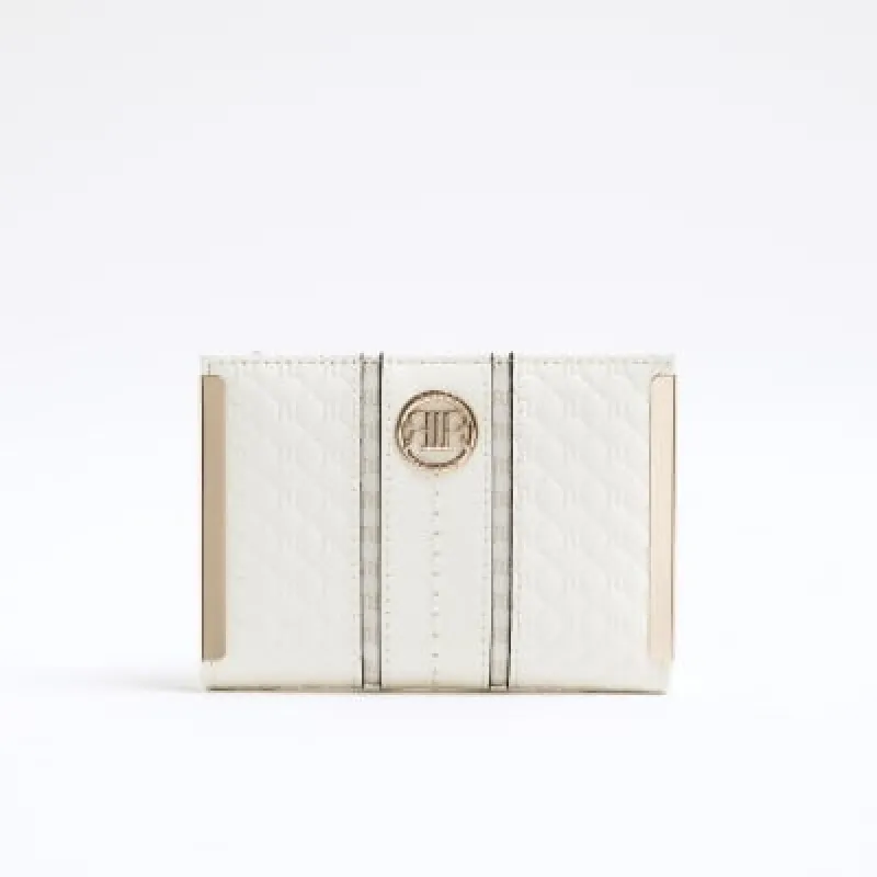 Cream Faux Leather RI Monogram Purse sold by River Island