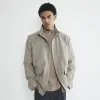 Grey Funnel Neck Multi Pocket Jacket sold by River Island