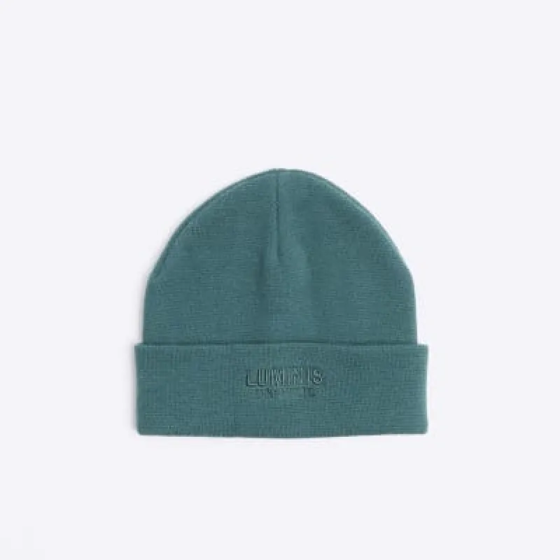 Green Luminis Embroidered knitted Beanie sold by River Island