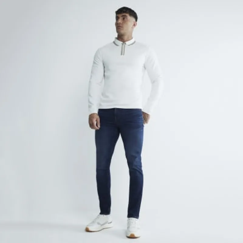 Beige Pique Slim Fit Tipped Polo Shirt sold by River Island