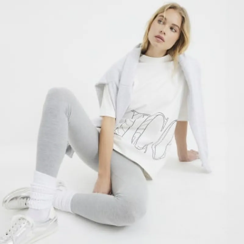 Premium White Short Sleeve Iconic T-Shirt sold by River Island