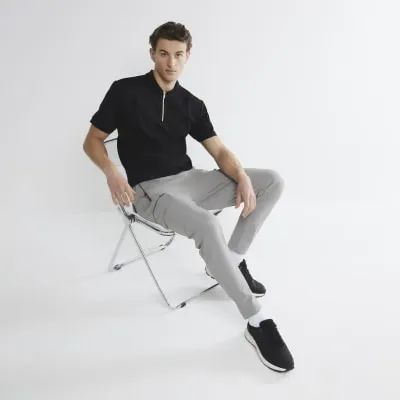 Grey Skinny Fit Cargo Trousers sold by River Island