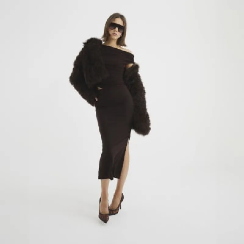 Brown Cowl Top and Skirt Set sold by River Island