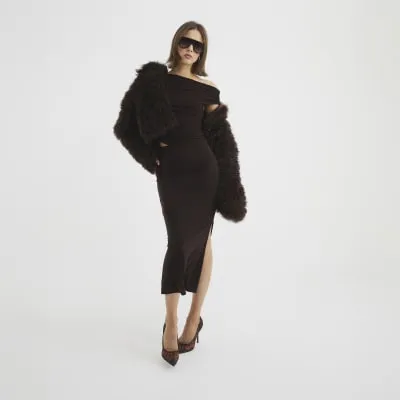 Brown Cowl Top and Skirt Set sold by River Island