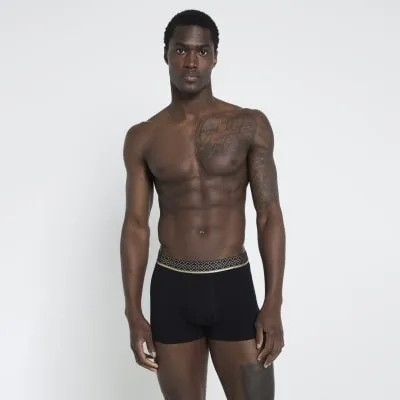 4PK Black Metallic Checkerboard Trunks sold by River Island