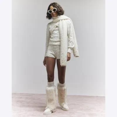 Cream Pearl Shorts sold by River Island