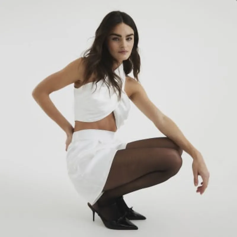 White Halter Neck Top & Shorts Set sold by River Island