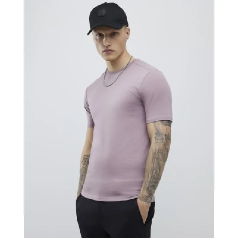 Mens River Island Pink Muscle Fit Short Sleeve T-Shirt sold by River Island