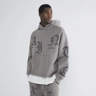 Grey Long Sleeve Saint Volette Hoodie sold by River Island