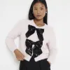 Petite Pink Sequin Bow Cardigan sold by River Island