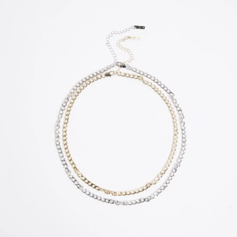 2 Pack Metal Chain Bracelets sold by River Island