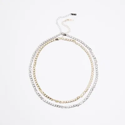 2 Pack Metal Chain Bracelets sold by River Island