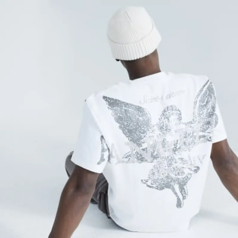 Ecru Regular Fit Angelus Print T-Shirt sold by River Island