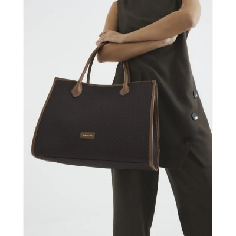 Brown Monogram Jacquard Shoulder Bag sold by River Island