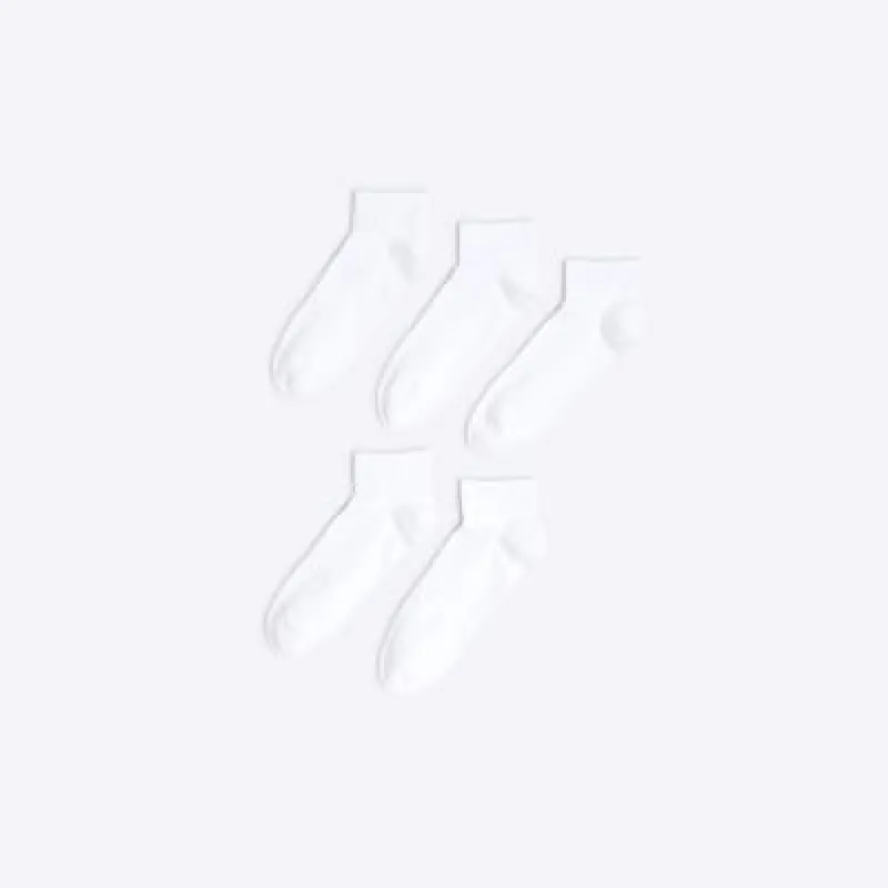 White Quarter Ankle Socks 5 Pack sold by River Island