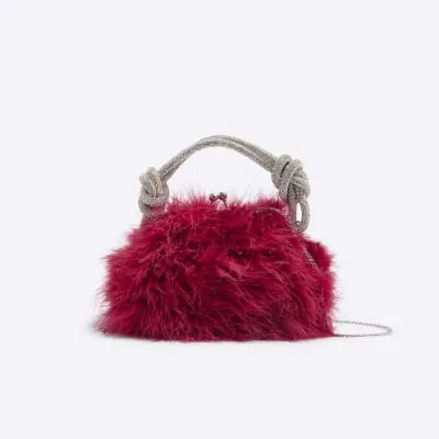 Red Feather Clutch Bag sold by River Island